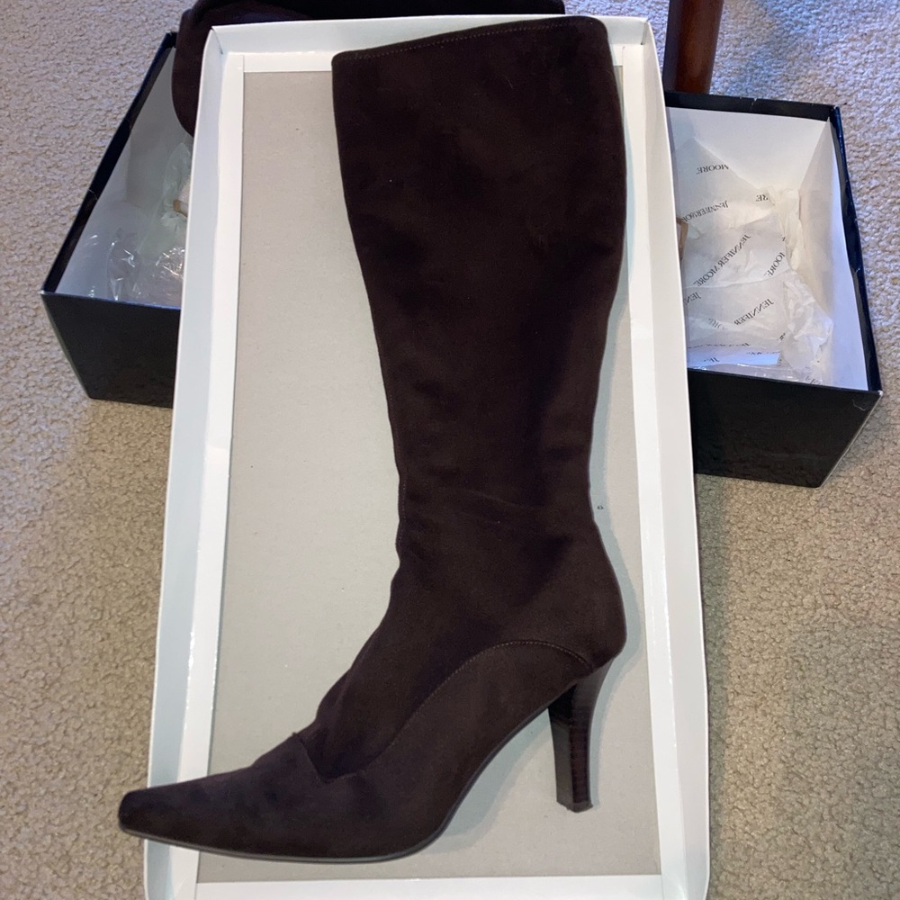 Jennifer Moore Knee-Length Boots, Brown Suede